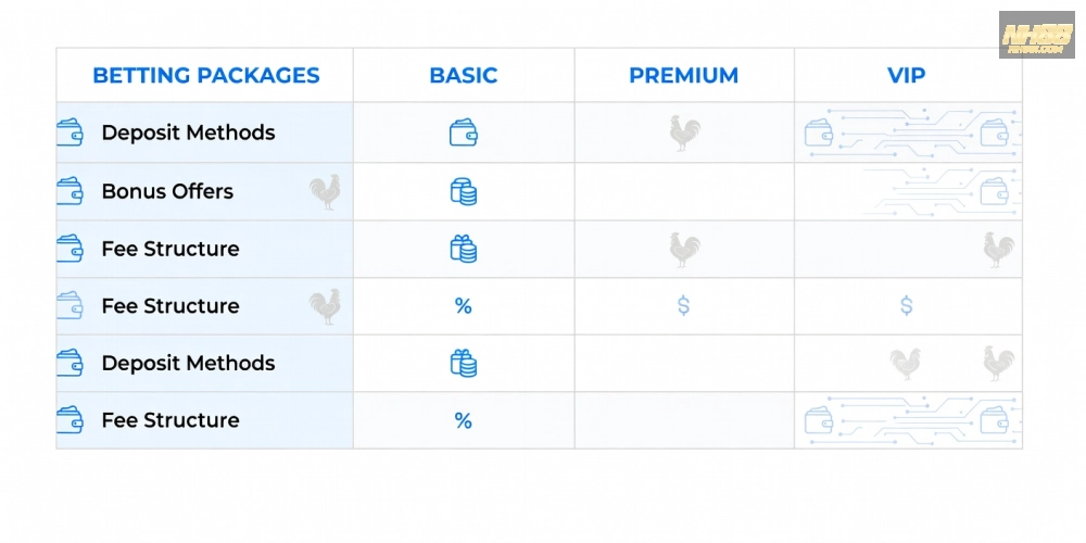 Bảng giá chi tiết các gói cá cược đá gà hôm nay nh88 năm 2025