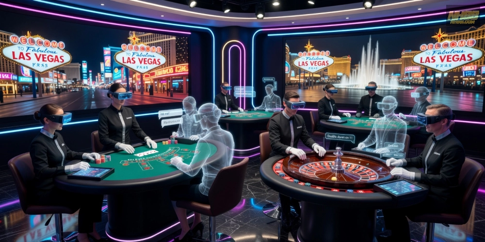 Minh họa live casino NH88 với dealer thực thụ và không gian sòng bạc chân thực.