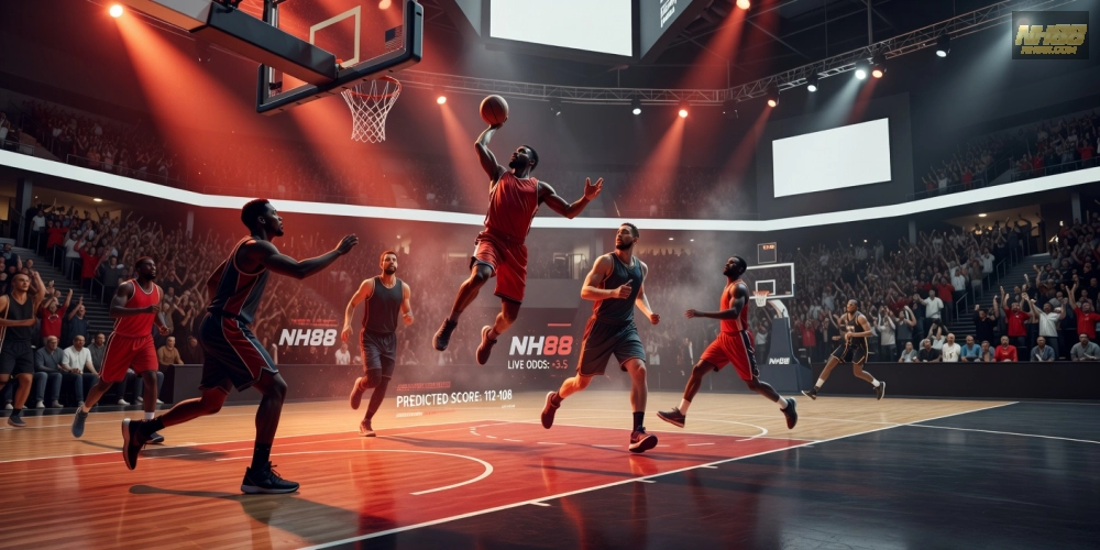 Hình ảnh hấp dẫn về cá cược bóng rổ NBA trên nền tảng nh88 với kèo cược nổi bật.